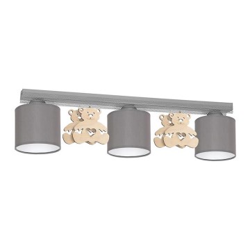 Luz de teto de criança BEAR 3xE27/60W/230V