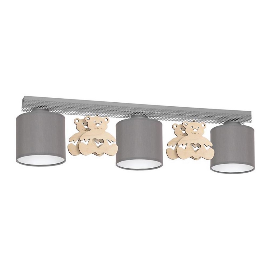 Luz de teto de criança BEAR 3xE27/60W/230V