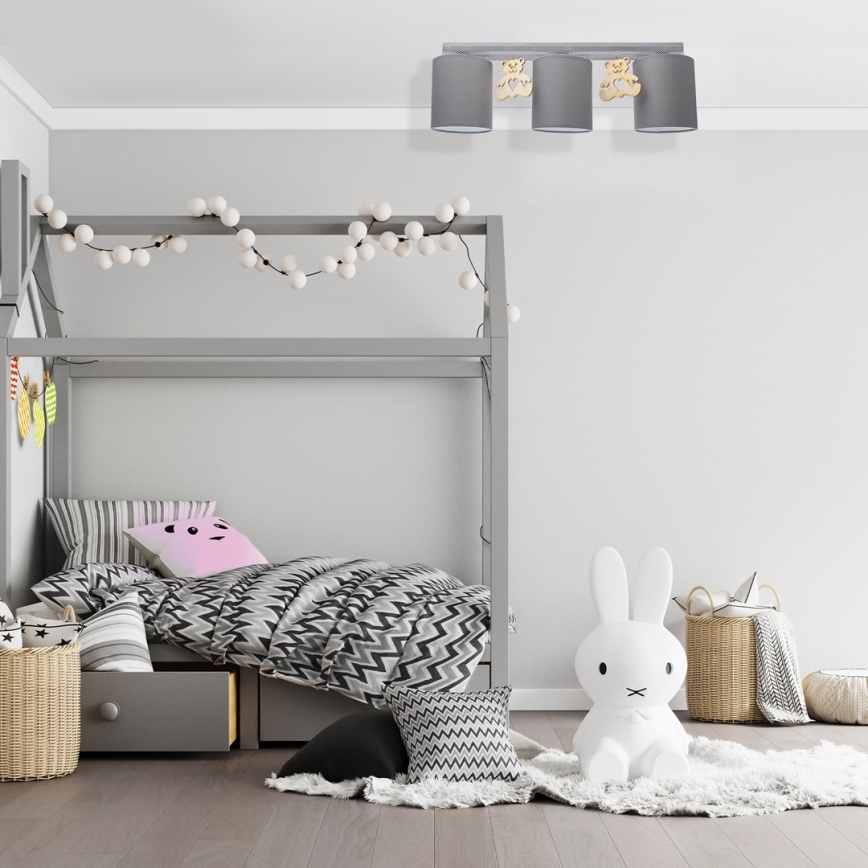 Luz de teto de criança BEAR 3xE27/60W/230V