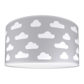 Luz de teto de criança CLOUDS GREY 2xE27/60W/230V cinzento