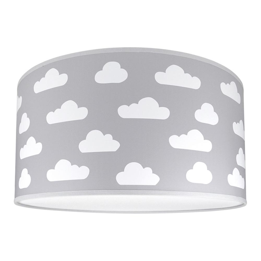 Luz de teto de criança CLOUDS GREY 2xE27/60W/230V cinzento