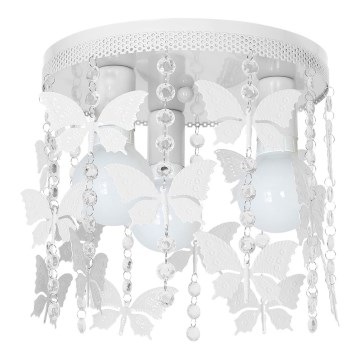 Luz de teto de criança ELZA butterflies 3xE27/60W/230V branco