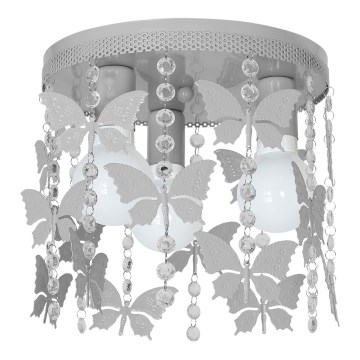 Luz de teto de criança ELZA butterflies 3xE27/60W/230V cinzento
