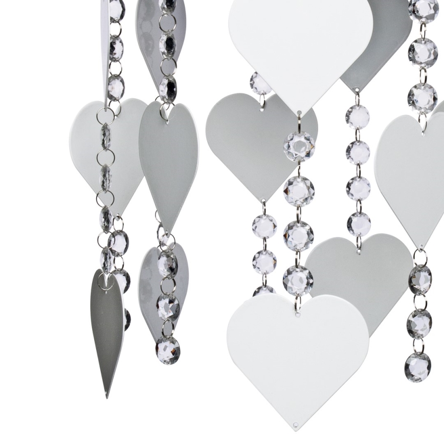 Luz de teto de criança ELZA hearts 3xE27/60W/230V cinzento