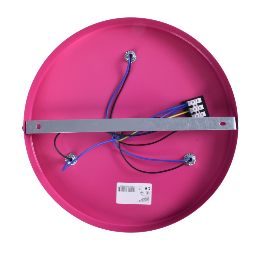 Luz de teto de criança ELZA stars 3xE27/60W/230V rosa escuro