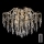 Luz de teto de cristal LED 4xE27/60W/230V + 4xLED/3W