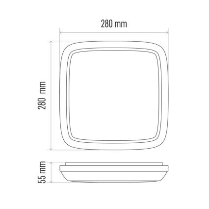 Luz de teto de exterior LED DORI LED/24W/230V IP54 quadrado