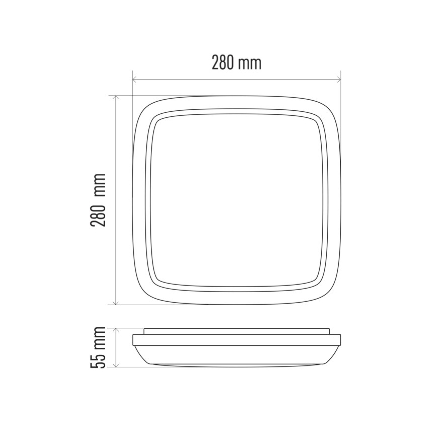Luz de teto de exterior LED DORI LED/24W/230V IP54 quadrado