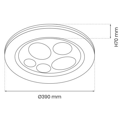 Luz de teto fosca LED BUBBLES LED/48W/230V + RC