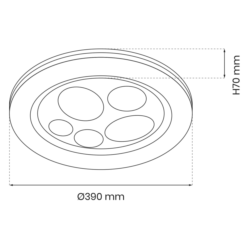 Luz de teto fosca LED BUBBLES LED/48W/230V + RC