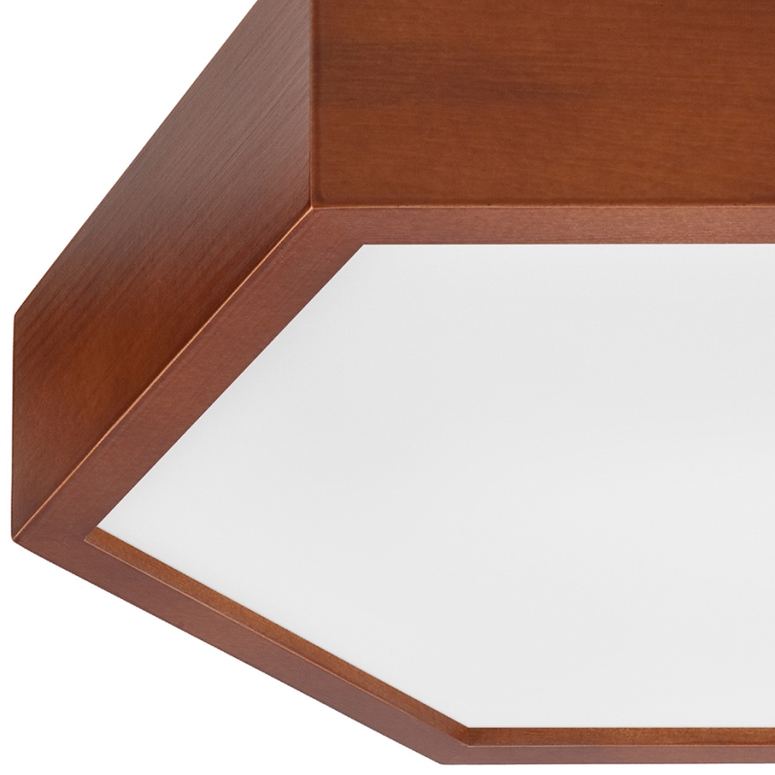 Luz de teto HEX 2xE27/60W/230V diâmetro 43 cm pinho castanho