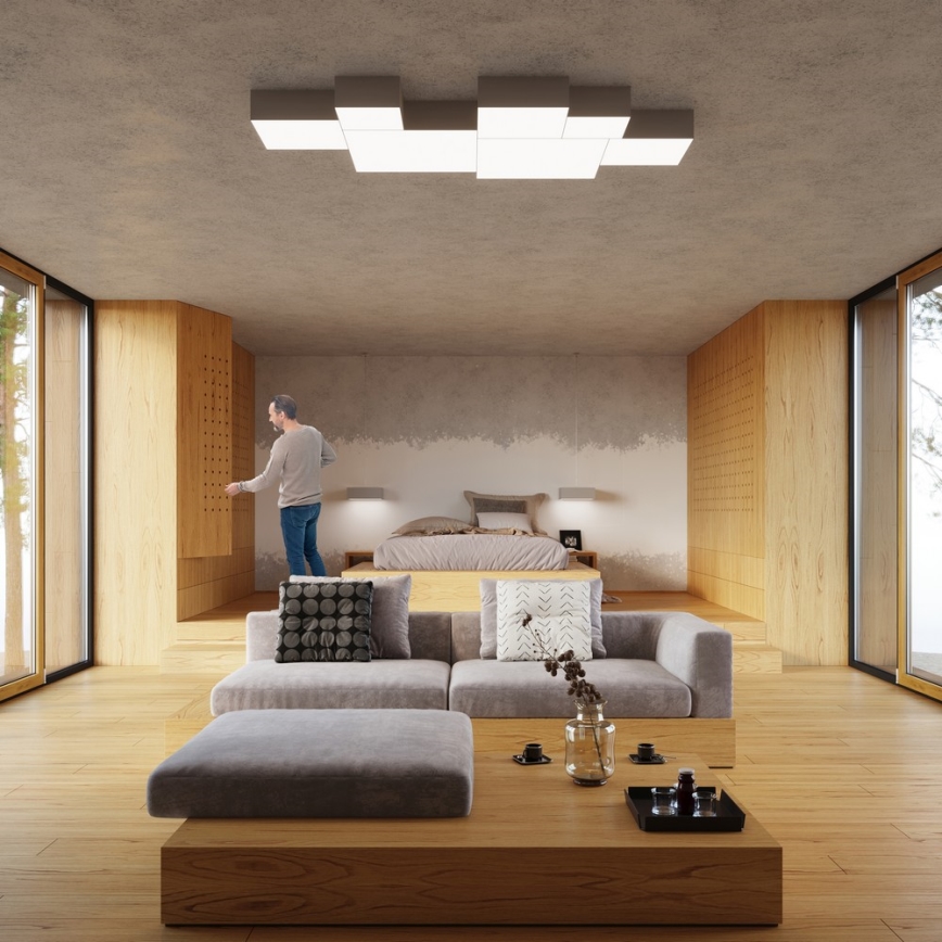 Luz de teto HORUS 35 2xE27/60W/230V cinzento