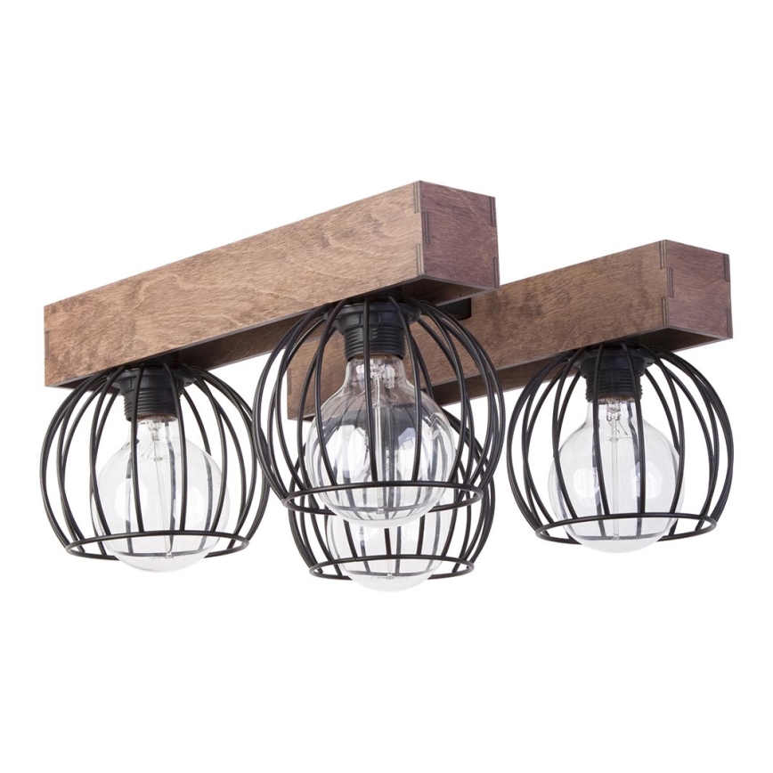 Luz de teto MILAN 4xE27/60W/230V madeira