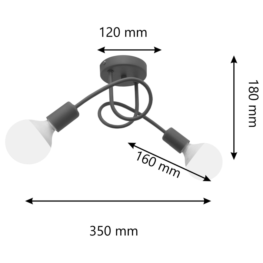 Luz de teto OXFORD 2xE27/15W/230V prata