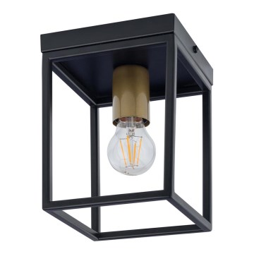 Luz de teto VIGO 1xE27/60W/230V preto antigo/dourado