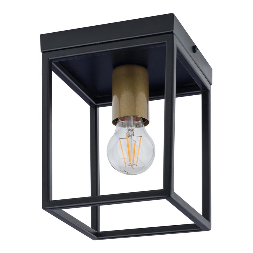 Luz de teto VIGO 1xE27/60W/230V preto antigo/dourado