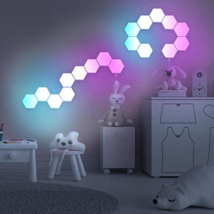 CONJUNTO 9x Luzes LED RGBW  decorativas de parede regulável MAYA LED/1W/230V + comando