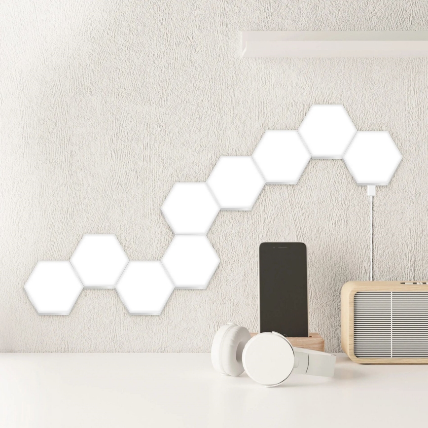 CONJUNTO 9x Luzes LED RGBW  decorativas de parede regulável MAYA LED/1W/230V + comando