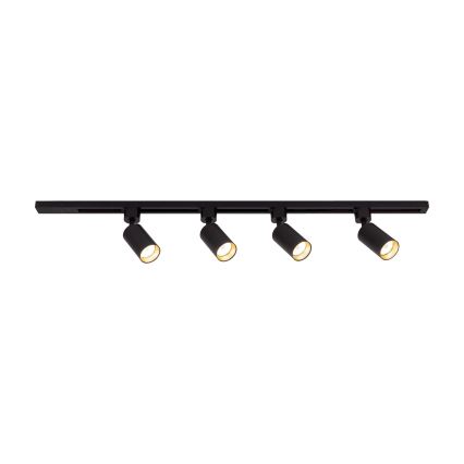 Luz embutida do sistema de trilhos TRACER 4xGU10/10W/230V 1 m preta