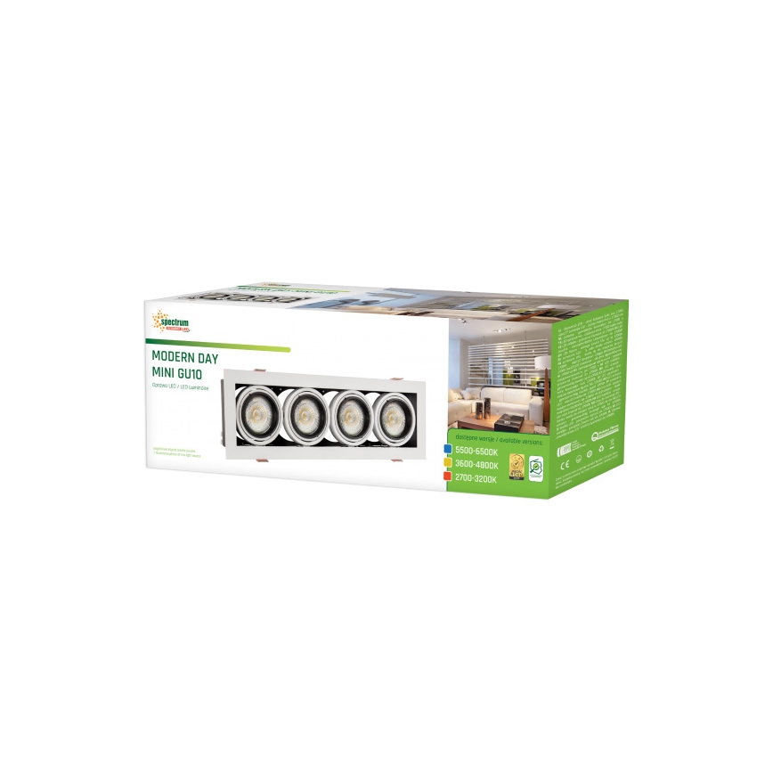Luz embutida MODERN DAY MINI 4xGU10/10W/230V