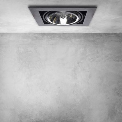 Luz embutida PLAZA AR111 1xGU10/12W/230V preto antigo