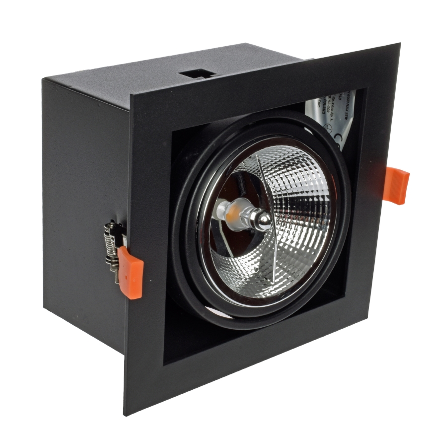 Luz embutida PLAZA AR111 1xGU10/12W/230V preto antigo