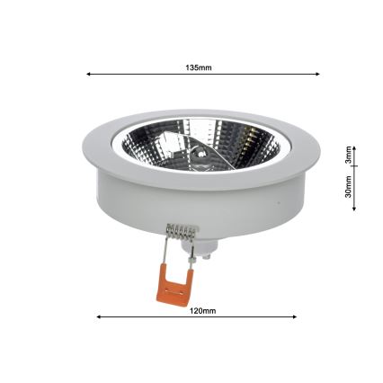 Luz embutida REDONDO 1xAR111 - GU10/25W/230V