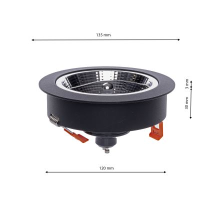 Luz embutida REDONDO 1xAR111 - GU10/25W/230V