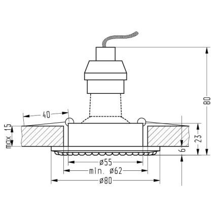 Luz embutida SOC 1xGU10/50W/230V
