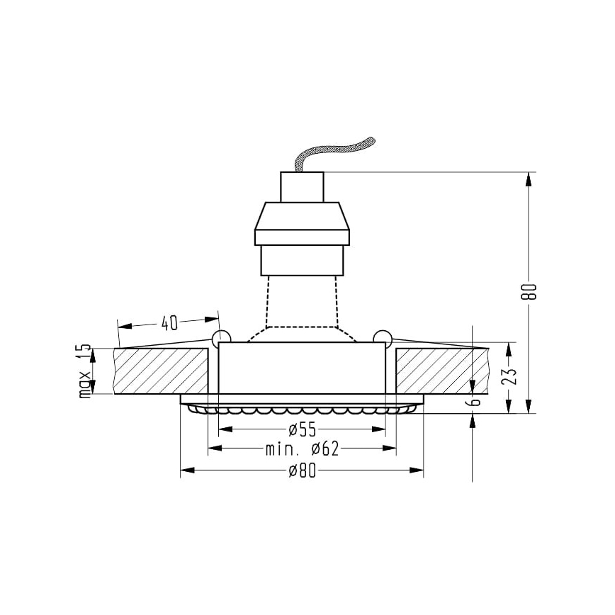Luz embutida SOC 1xGU10/50W/230V