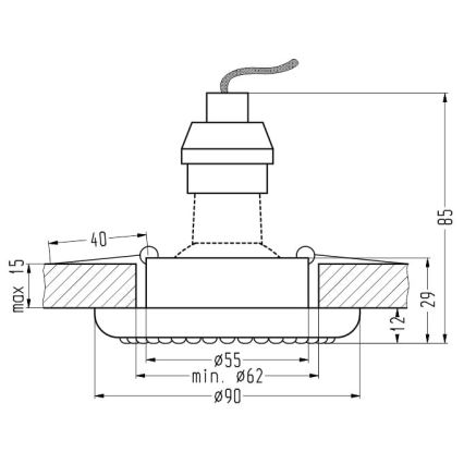 Luz embutida SOC 1xGU10/50W/230V