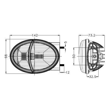 Luz frontal LED para trator LED/102W/10-30V IP69 5700K retangular