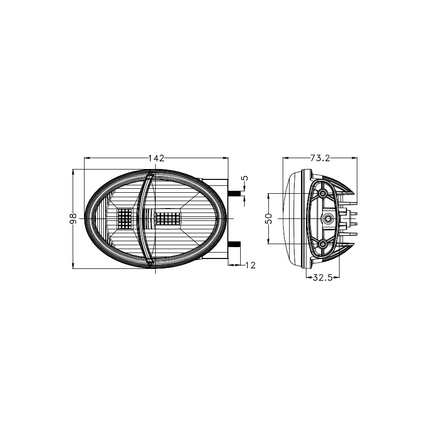 Luz frontal LED para trator LED/102W/10-30V IP69 5700K retangular