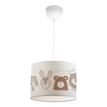 Luz infantil CANDY 1xE27/40W/230V branca/castanha