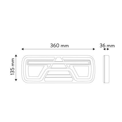 Luz LED combinada com pisca-pisca dinâmico LED/10-30V IP67 esquerda