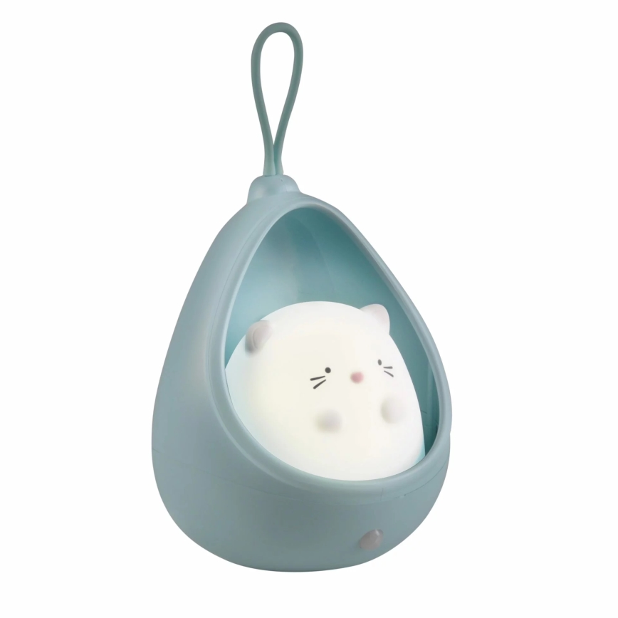 Luz LED de orientação para crianças com sensor KITTY LED/0,5W/5V USB azul