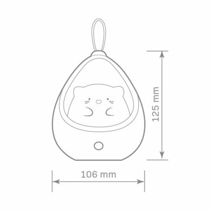 Luz LED de orientação para crianças com sensor KITTY LED/0,5W/5V USB azul