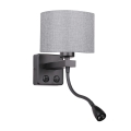 Luz LED de parede POLO 1xE27/40W+LED/2W 230V preto