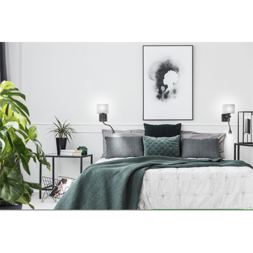 Luz LED de parede POLO 1xE27/40W+LED/2W 230V preto