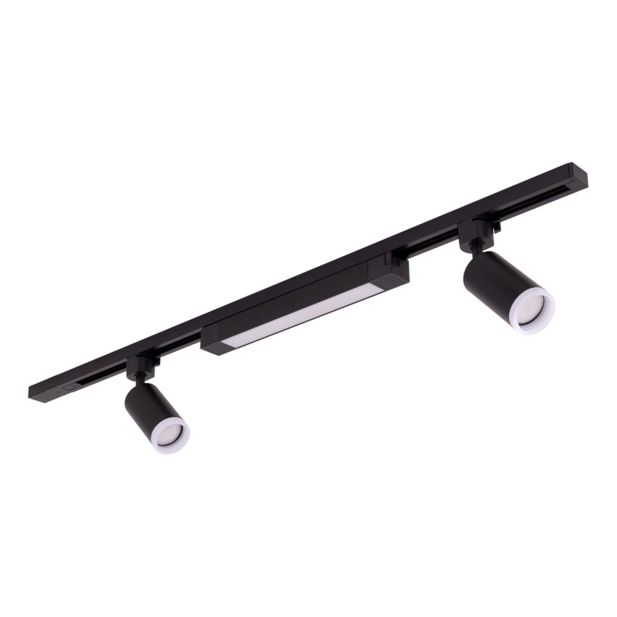 Luz LED embutida no sistema de trilhos TRACER 2xGU10/10W/230V + LED/20W 1 m preta