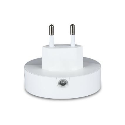 Luz LED noturna com sensor de anoitecer 2xUSB LED/0,45W/230V 3000K