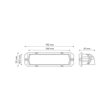 Luz de LED para automóvel DUO BLACK LED/32W/9-36V IP69 6000K retangular