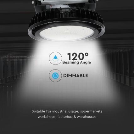 Luz LED regulável para trabalhos pesados High Bay LED/500W/230V 4000K IP65 preto
