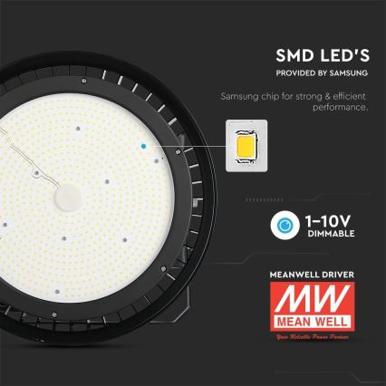 Luz LED regulável para trabalhos pesados High Bay LED/500W/230V 4000K IP65 preto