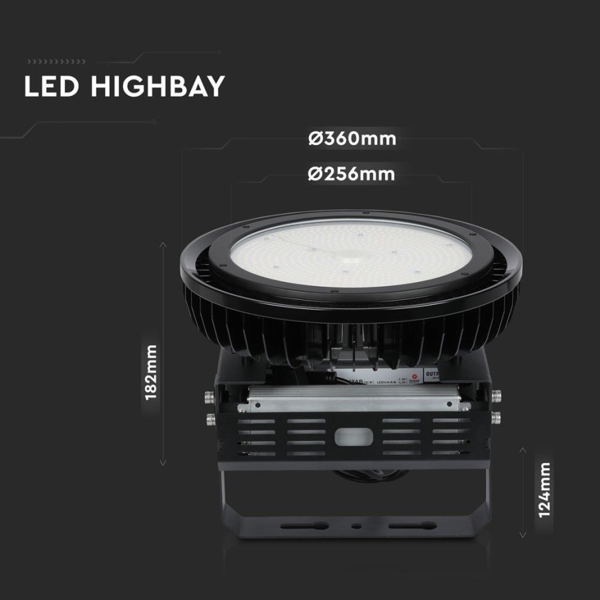 Luz LED regulável para trabalhos pesados High Bay LED/500W/230V 4000K IP65 preto