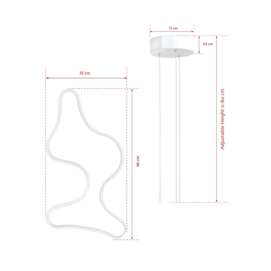 Luz LED suspensa ARTISAN LED/36W/230V 6500K branca