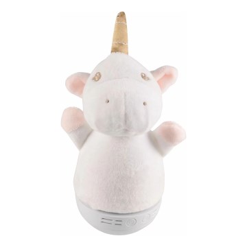Luz noturna infantil LED RGB com melodia 3xAAA/5V unicórnio