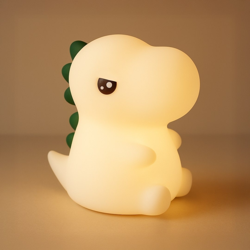 Luz noturna infantil LED RGBW, dimerizável, recarregável e sensível ao toque DINO LED/1W/5V 1200 mAh