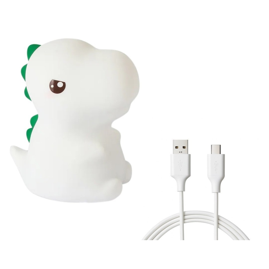 Luz noturna infantil LED RGBW, dimerizável, recarregável e sensível ao toque DINO LED/1W/5V 1200 mAh