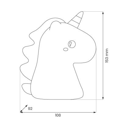 Luz noturna infantil tátil recarregável dimerizável LED RGBW UNICORN LED/1W/5V 1200 mAh
